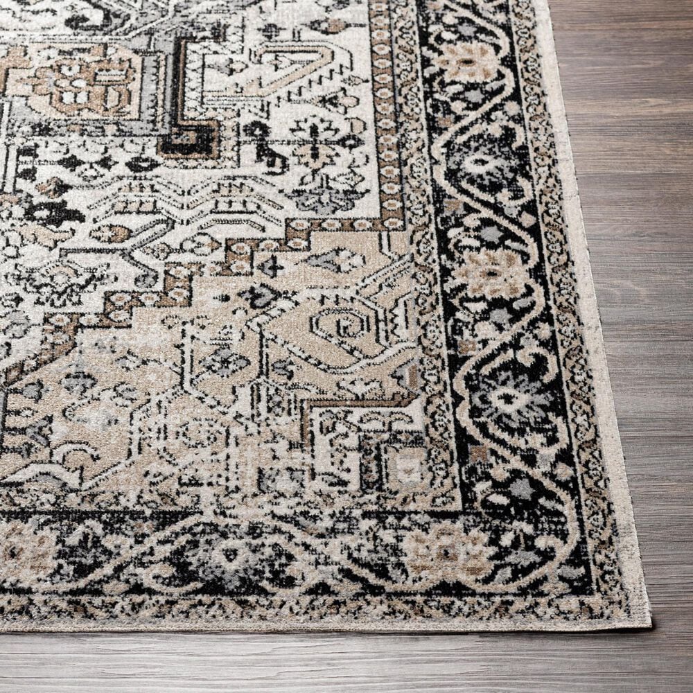 Surya Lavadora 6&#39;7&quot; x 9&#39; Black, Taupe, Light Beige and Gray Area Rug, , large