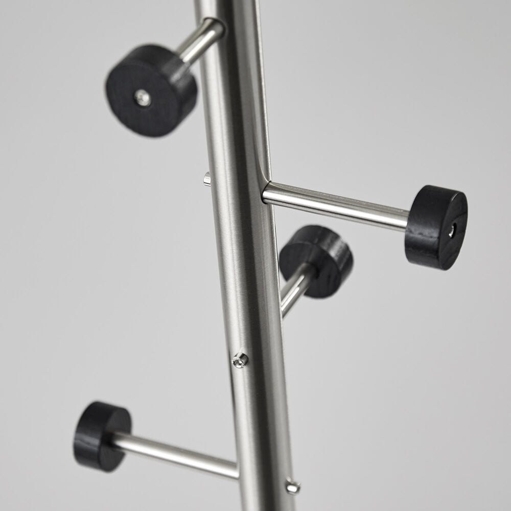 Adesso Swizzle Coat Rack in Brushed Steel and Black, , large