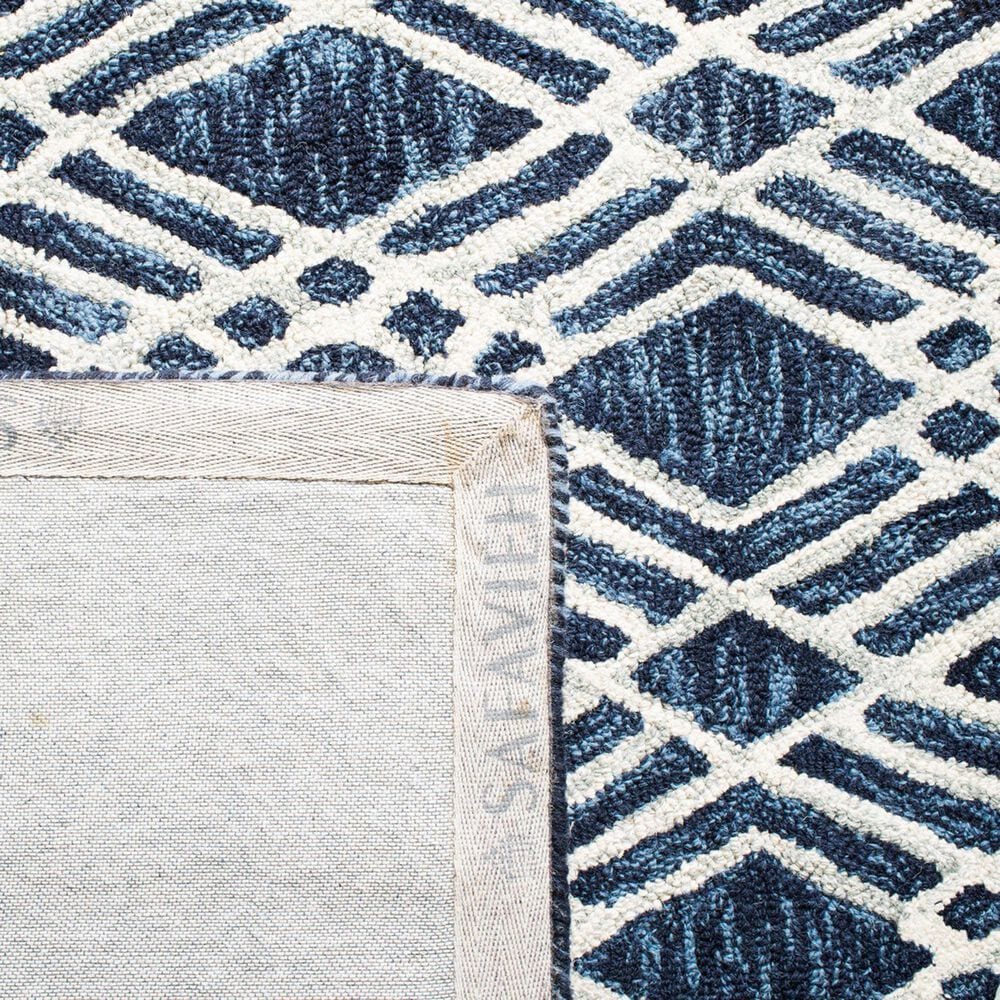 Safavieh Micro-Loop MLP155N 2&#39;3&quot; x 7&#39; Navy and Ivory Runner, , large