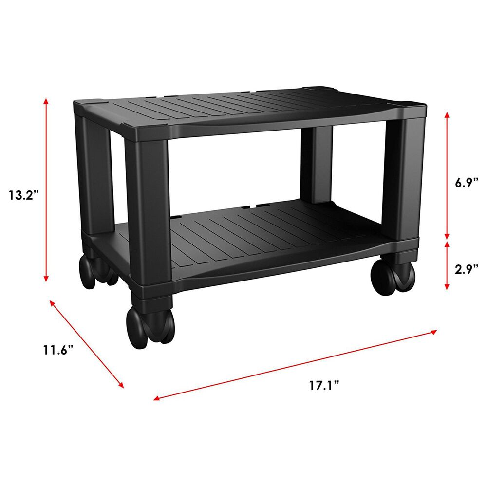 Timberlake 2-Tier Office Rolling Cart in Black, , large