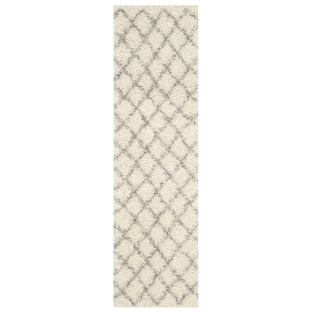 Safavieh Dallas Shag SGD258F-212 2&#39;3&quot; x 12&#39; Ivory/Grey Runner, , large