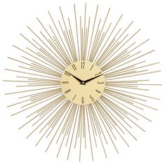 Maple and Jade 19in Metal Wall Clock in Gold