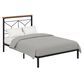 HOMLUX Full Floating Bed Frame with LED Headboard and Charging Station in Black, , large