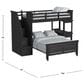 Mayberry Hill Hampton Twin Over Full Bunk Loft Bed with Staircase and Desk in Charcoal, , large