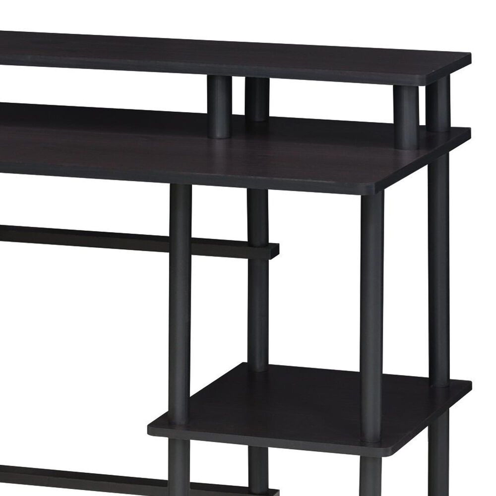 HOMLUX 45" Computer Desk with Dual Open Side Shelves in Espresso and Black, , large