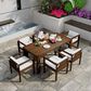 Hearth and Haven 7-Piece Outdoor Dining Set with Beige Cushions in Mocha, , large