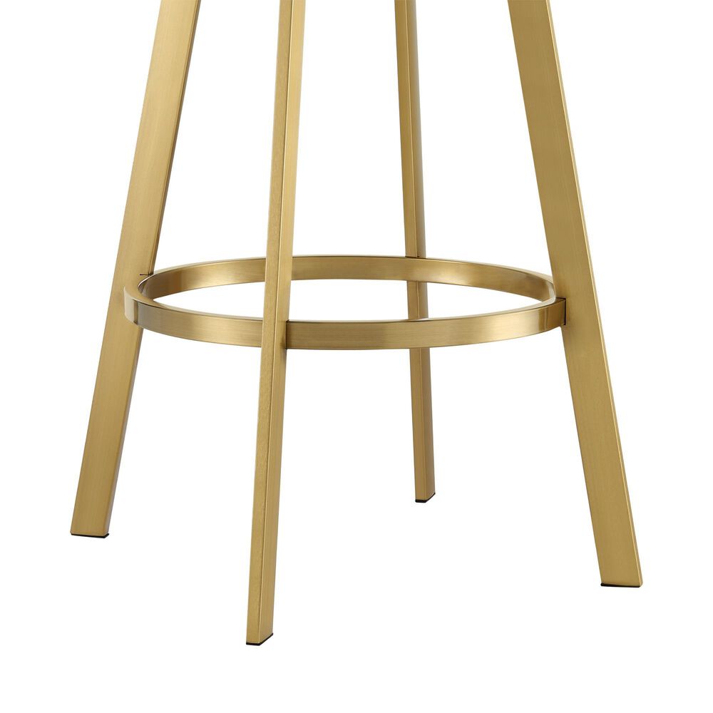 Armen Living Saturn Swivel Counter Stool in Gold, , large