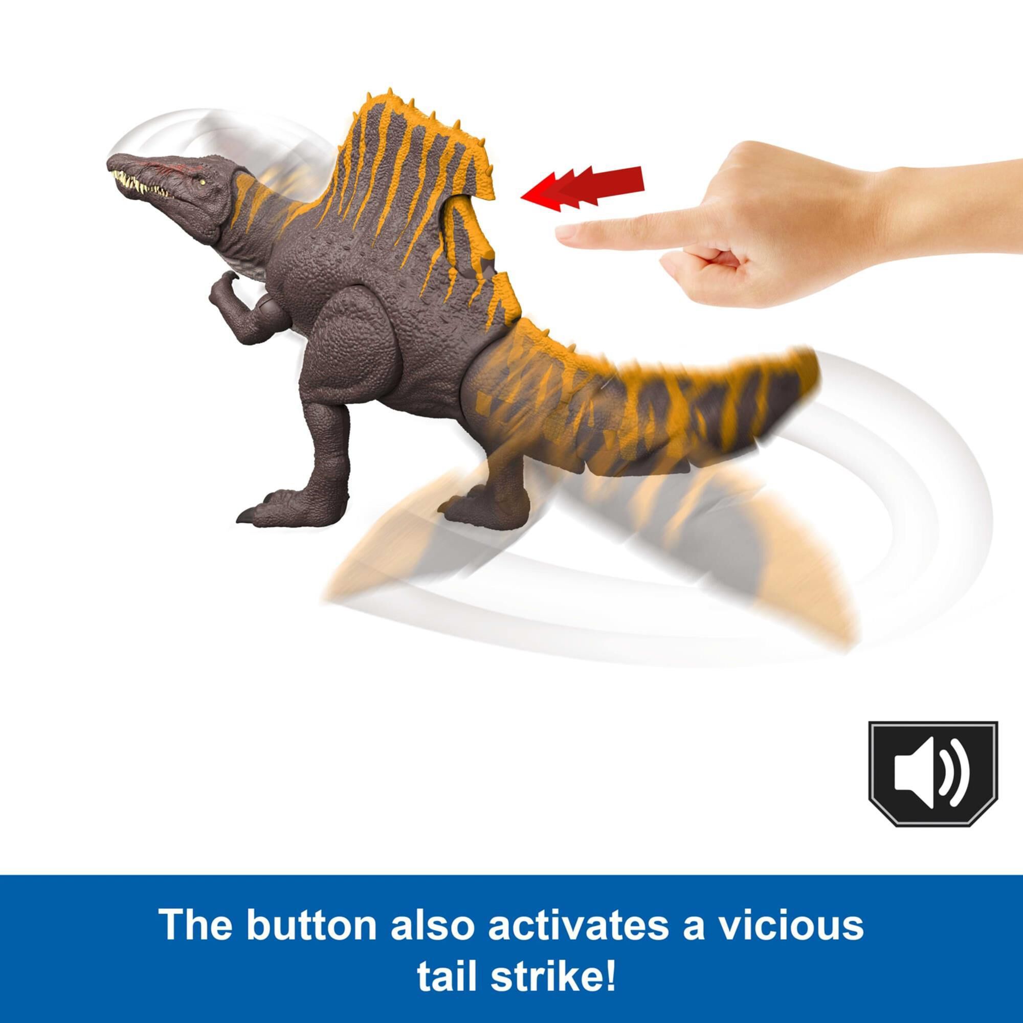Jurassic World Rebirth Tail Thrasher Spinosaurus Action Figure in