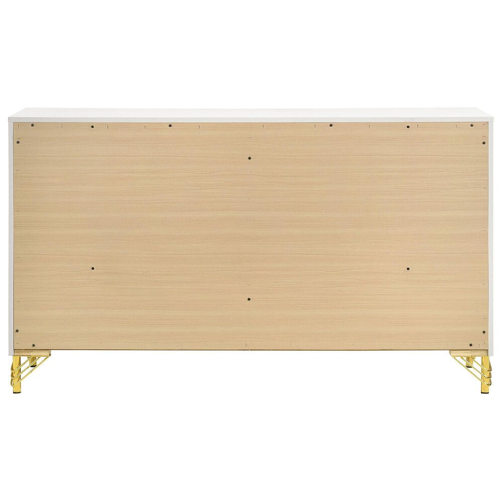Pacific Landing Lucia 6-Drawer Dresser in White and Gold, , large