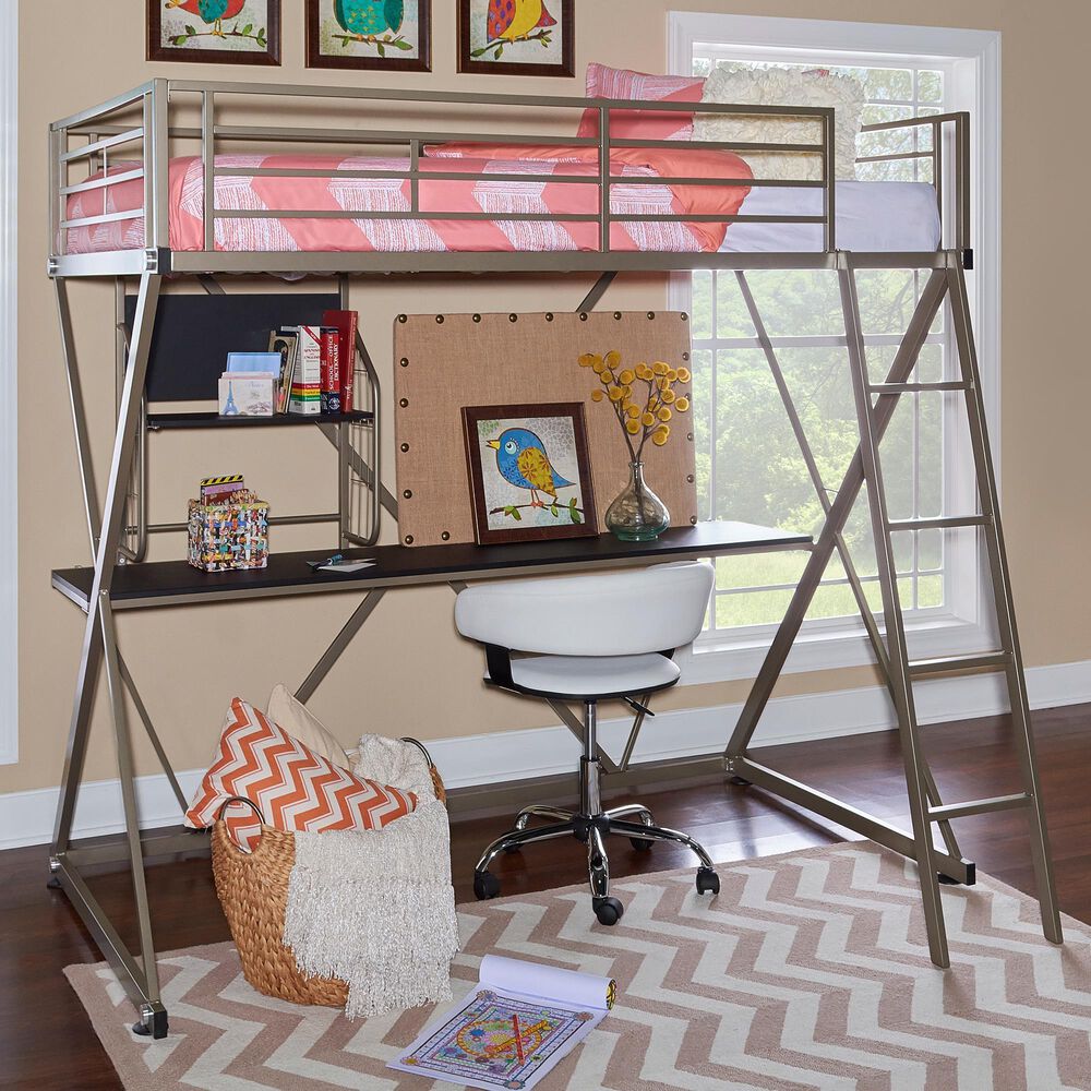 Parkerville Furniture Line Twin Z-Loft Bed in Pewter, , large