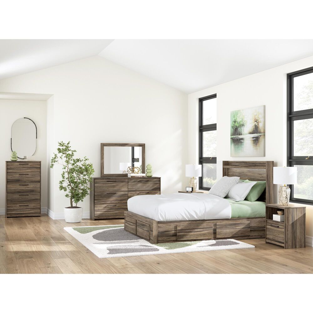Ashley Elbrim 1-Drawer Nightstand in Brown with USB Port, , large