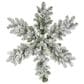 The Gerson Company 30" Pre-Lit Flocked Pine Mix Snowflake Wreath with White LED Lights in Green, , large