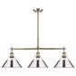 Golden Lighting Orwell 3-Light Linear Pendant with Chrome Shade in Aged Brass, , large