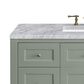 James Martin Vanities Breckenridge 48" Single Bathroom Vanity in Smokey Celadon with 3 cm Carrara White Marble Top and Rectangular Sink, , large
