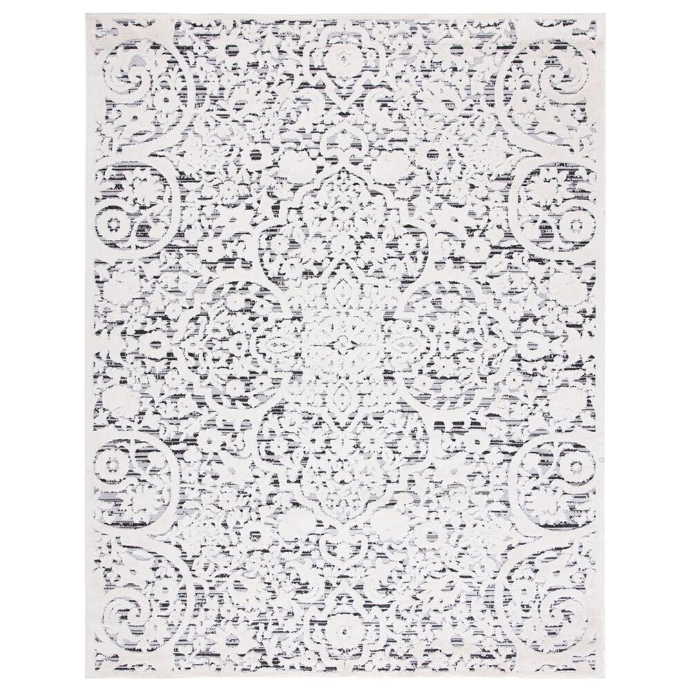 Safavieh Cabana CBN656A 9" x 12" Ivory and Grey Indoor/Outdoor Area Performance Rug, , large