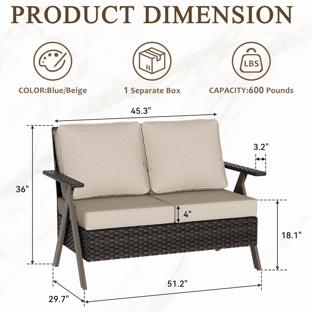 Sunwell Garden 3-Piece Patio Chat Set in Beige, , large