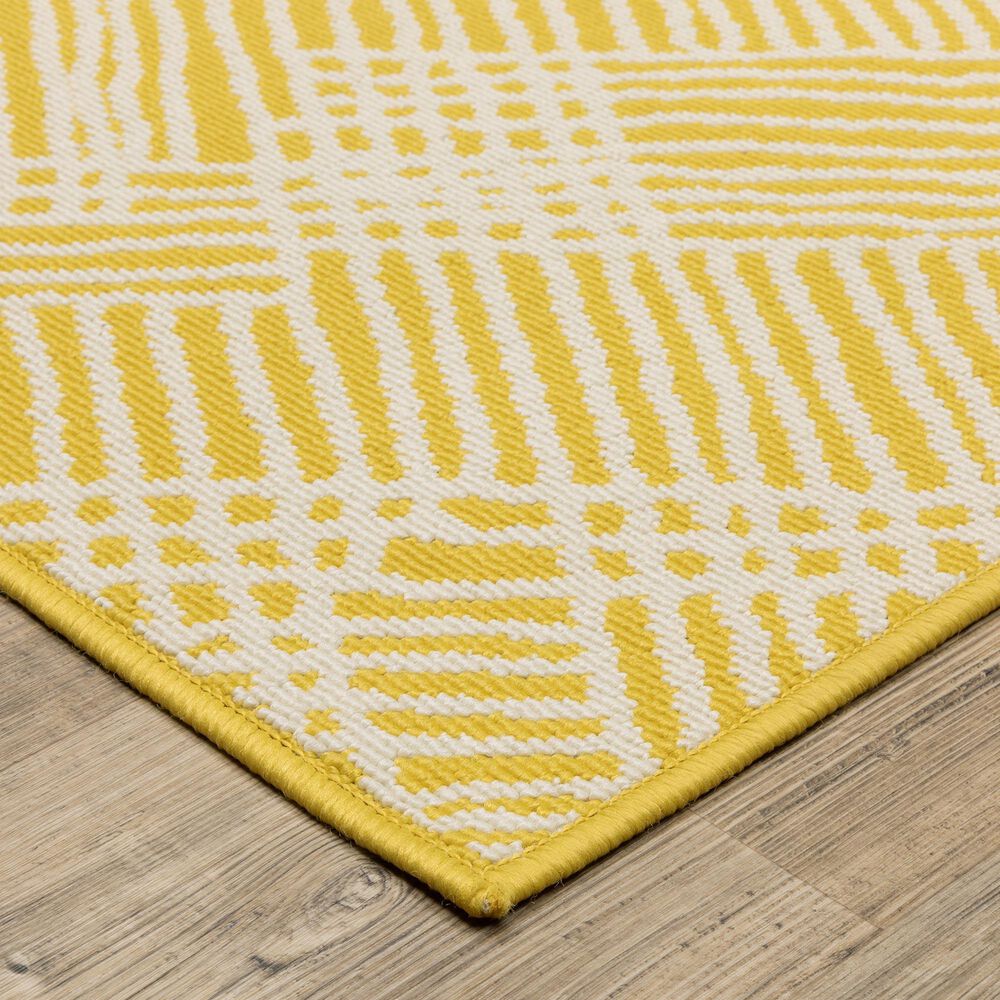 Oriental Weavers Havana Yellow and Ivory 6'7" x 9'2" Indoor/Outdoor Area Rug, , large