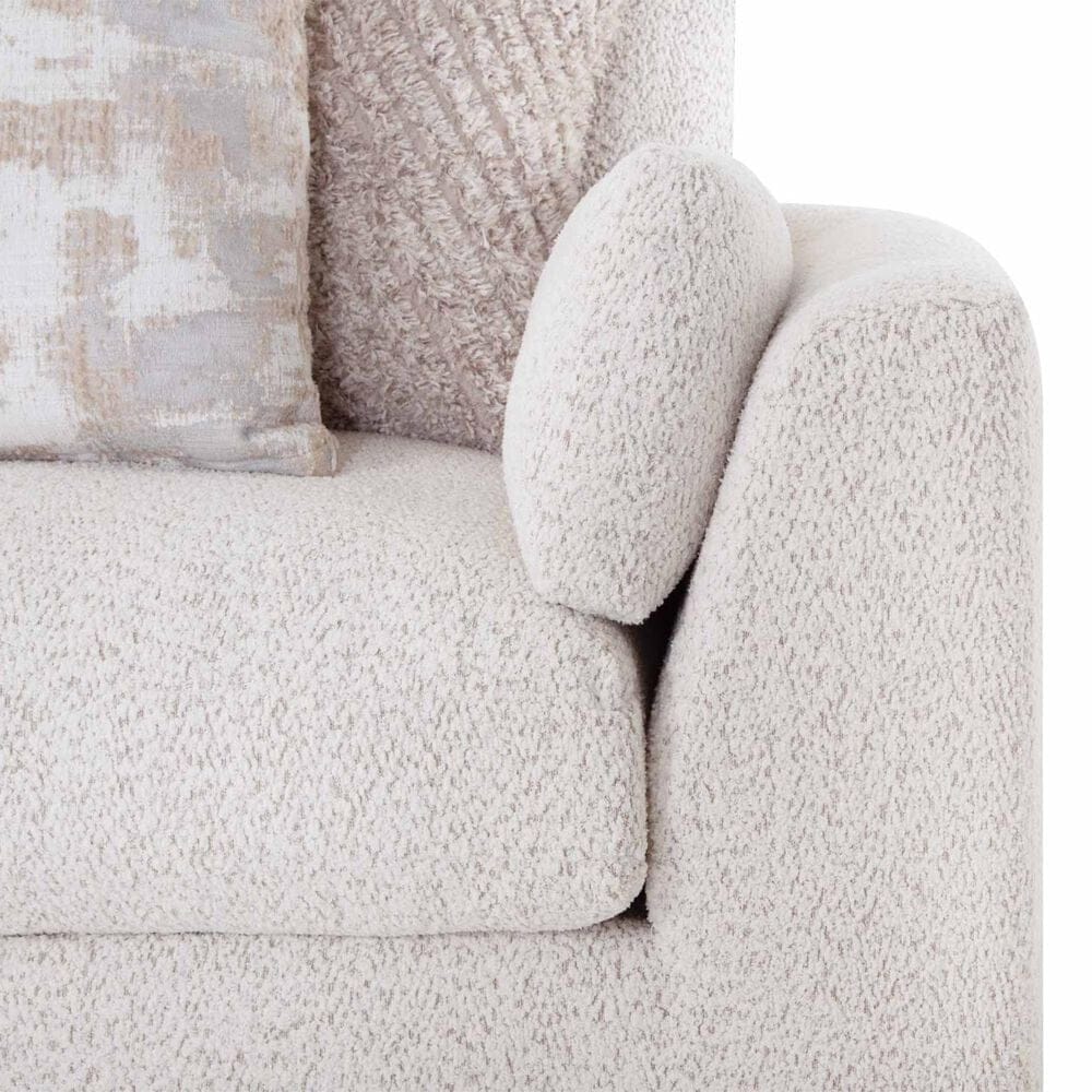 Moore Furniture Bombay 5-Piece Stationary Sectional with Ottoman in Fluffy Riverrock, , large