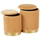 Lumisource Marla 2-Piece Nesting Pleated Ottoman Set in Orange, , large