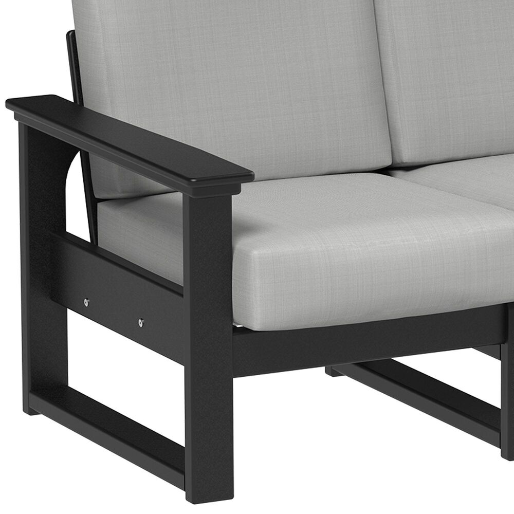 Amish Orchard Lanai Patio Deep Seating Loveseat with Black Poly Frame in Spectrum Dove, , large