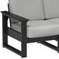 Amish Orchard Lanai Patio Deep Seating Loveseat with Black Poly Frame in Spectrum Dove, , large