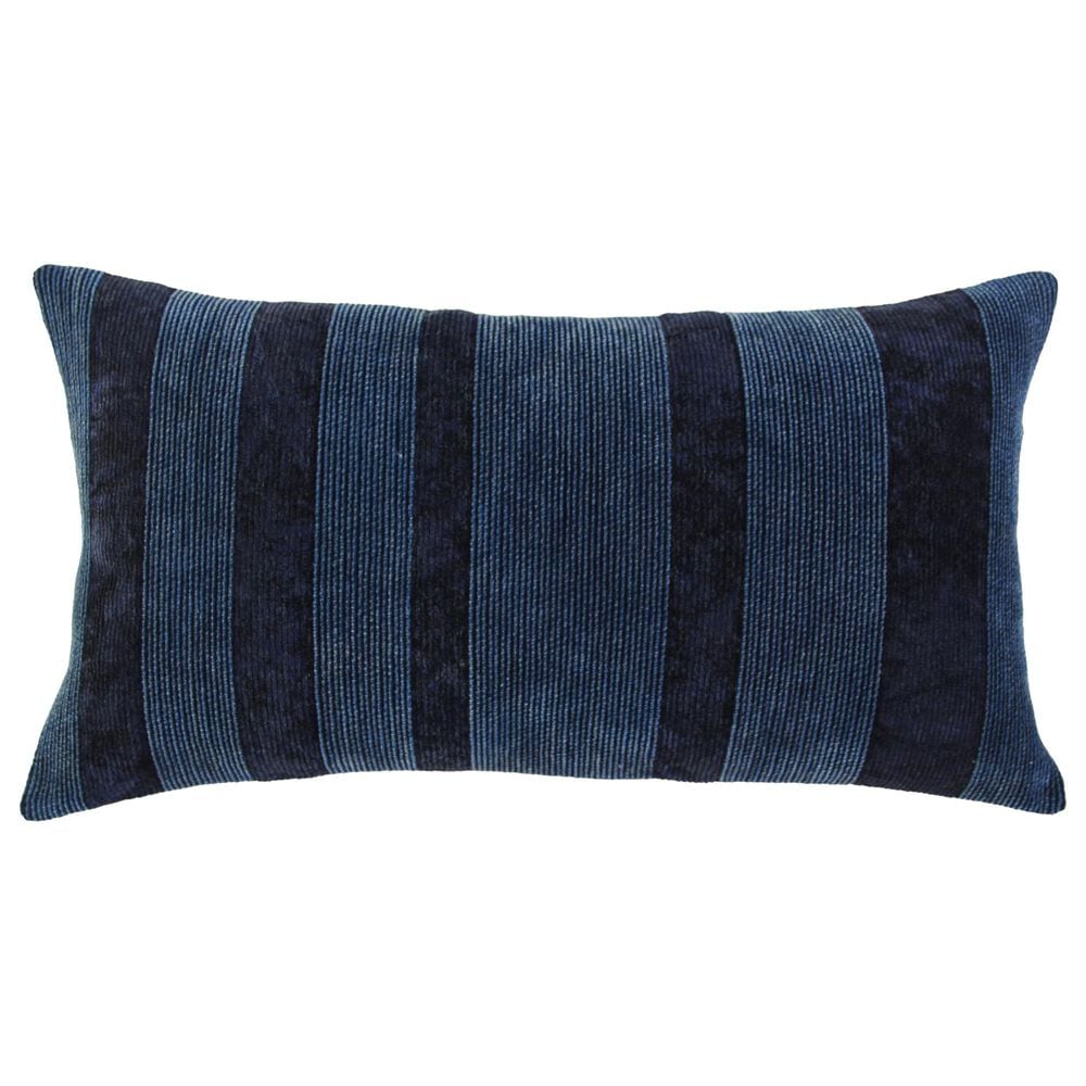 Rizzy Home Transitional Solid 14" x 26" Poly Filled Pillow in Navy, , large