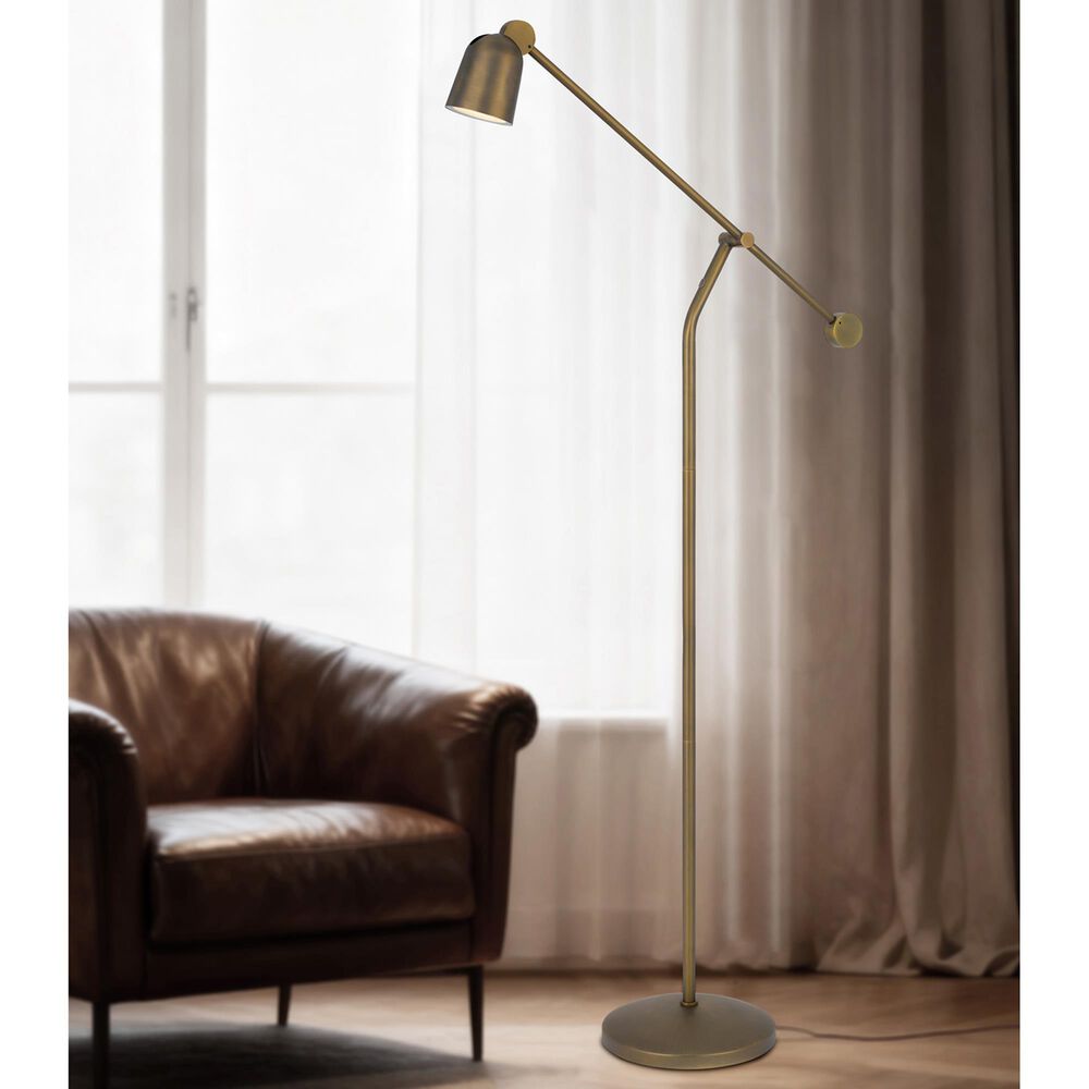 Cal Lighting Helix Floor Lamp in Antique Gold Brass, , large