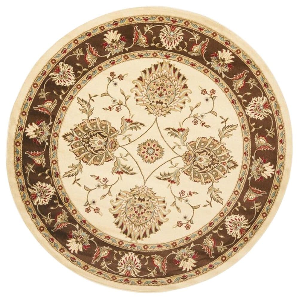 Safavieh Lyndhurst LNH555 5"3" Round Ivory and Brown Area Rug, , large