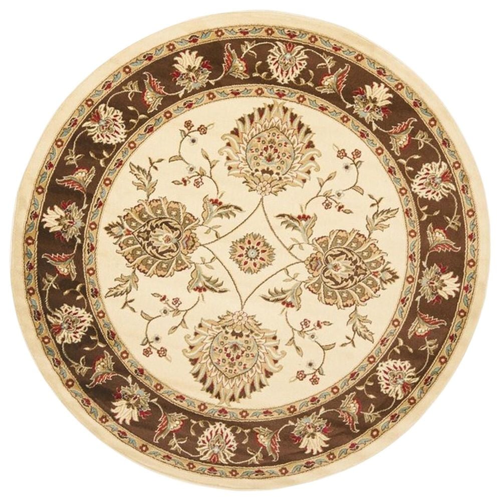 Safavieh Lyndhurst LNH555 5"3" Round Ivory and Brown Area Rug, , large