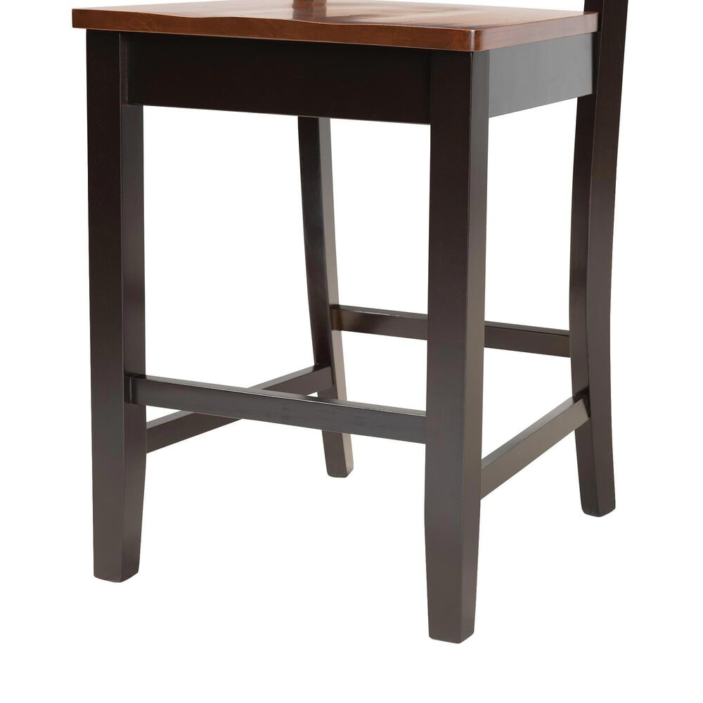 Baxton Studio Nicolette Counter Stool in Dark Brown and Walnut Brown (Set of 2), , large