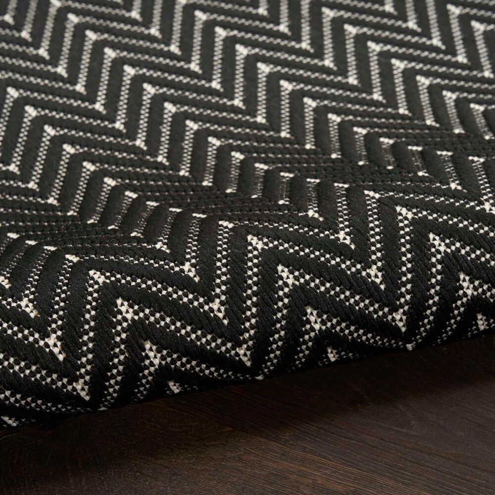 Nourison Horizon HOZ02 Black 10&#39; x 14&#39; Indoor/Outdoor Area Rug, , large