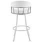 Blue River Valerie 30" Swivel Barstool with White Cushion in Silver, , large