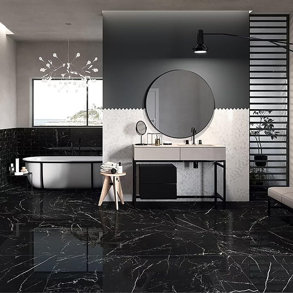 Soho Studio Marmi D'Italia Port Laurent 12" x 24" Polished Porcelain Tile, , large