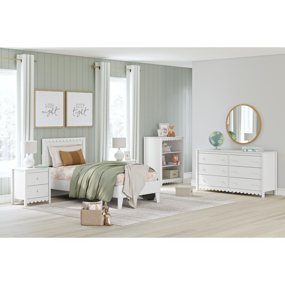 Ashley Hallityn Twin Platform Bed in White, , large