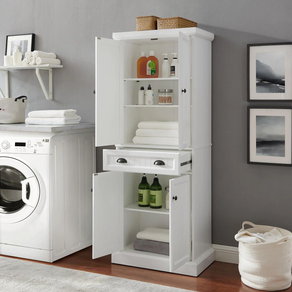 Crosley Furniture Shoreline Pantry in White, , large