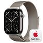 Apple Watch Series 11 (GPS+Cellular) 46mm Titanium Case with Milanese Loop - S/M in Natural and 2-Year AppleCare+, , large