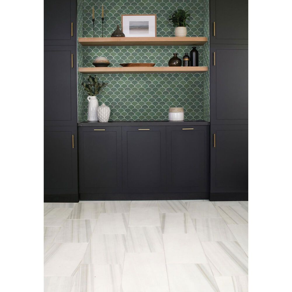 Dal-Tile Miramo Reef 3&quot; Fan Undulated on 13.25&quot; x 12.75&quot; Ceramic Mosaic Sheet, , large