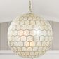 Creative Coop Simone 20" Pendant with Pearly White Shade in Antique Gold, , large