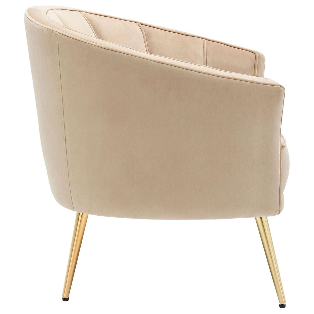 Lumisource Tania Accent Chair in Champagne Velvet and Gold, , large