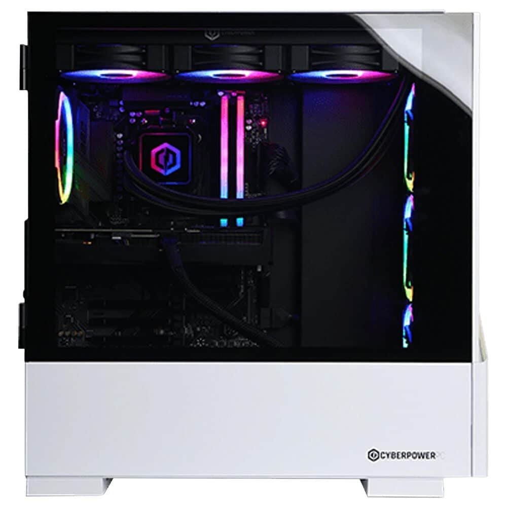 CyberPowerPC Gamer Supreme Gaming Desktop| AMD Ryzen 7 7800X3D - 32GB RAM - AMD Radeon RX 9070 Graphics - 1TB SSD in White, , large