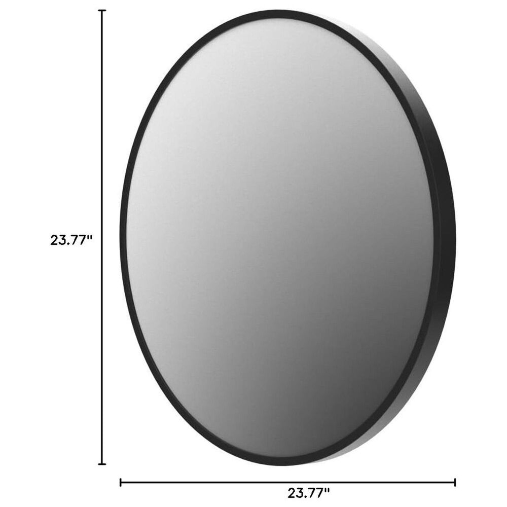HOMLUX 24&quot; Round Wall Mirror in Black, , large