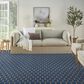 Nourison Twist Reversible 9" x 12" Blue Indoor/Outdoor Area Rug, , large