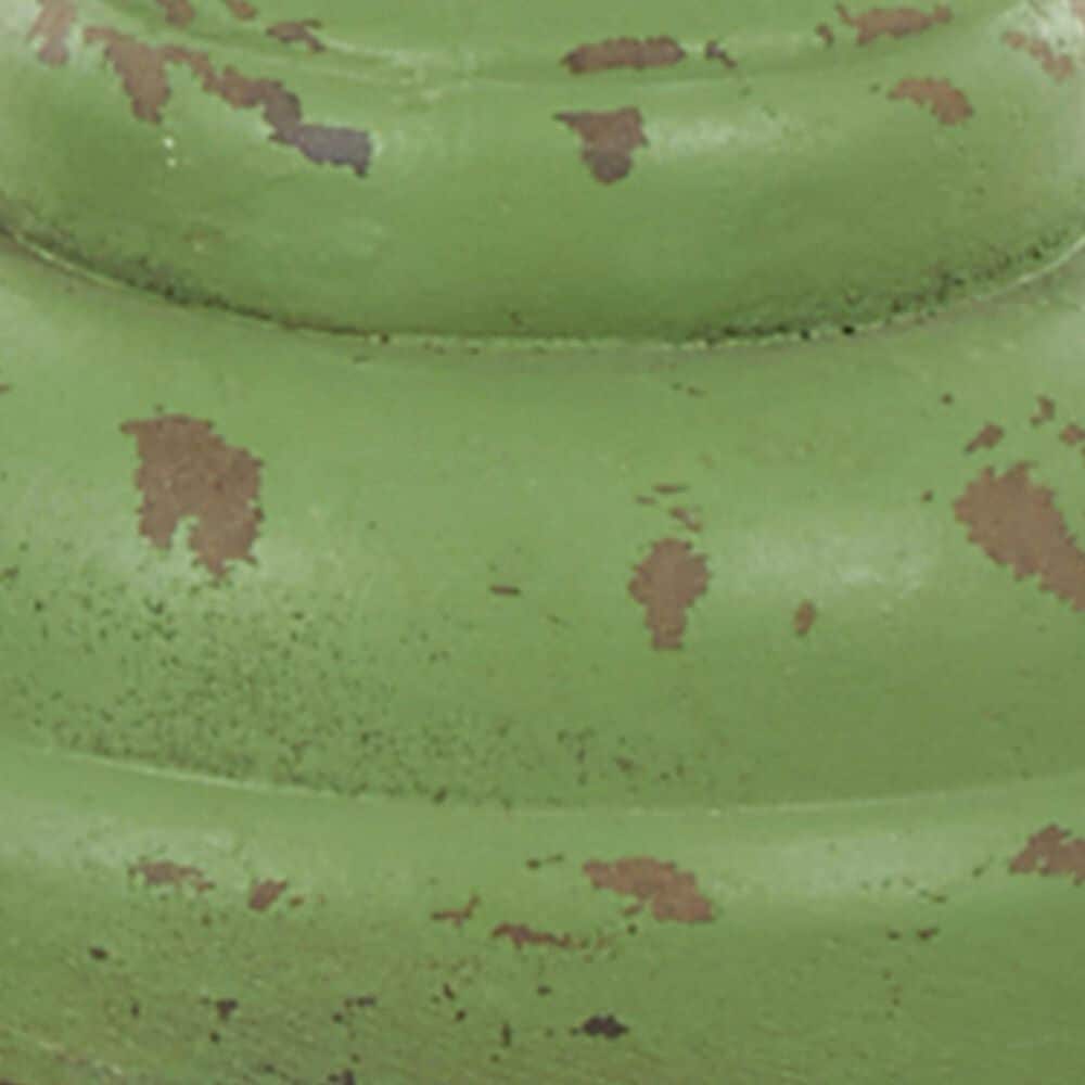 Maple and Jade Turned Pillar Decorative Candle Holder in Distressed Green and Brown &#40;Set of 3&#41;, , large