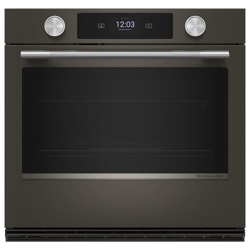 KitchenAid 2-Piece Kitchen Package with Black Ore 30" Smart Single Wall Oven and Stainless Steel 30" Gas Cooktop, , large