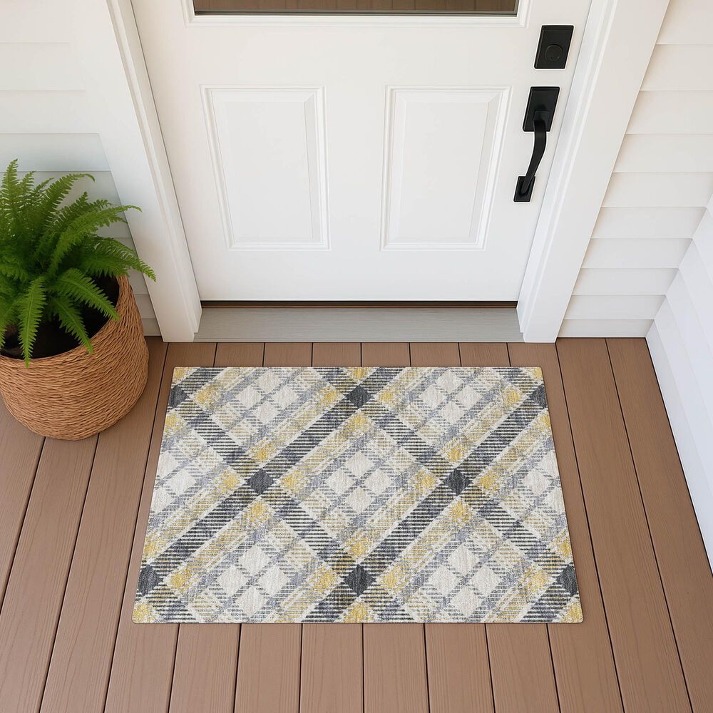 Dalyn Rug Company Soft Essentials Plaid Granite 2'6" x 3'10" Indoor/Outdoor Area Rug, , large