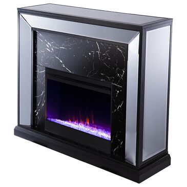 Southern Enterprises Trandling Color Changing Fireplace in Silver/Black/Mirror, , large