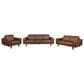 Natuzzi Editions Seville 3-Piece Stationary Leather Living Room Set in Pasadena Brown, , large