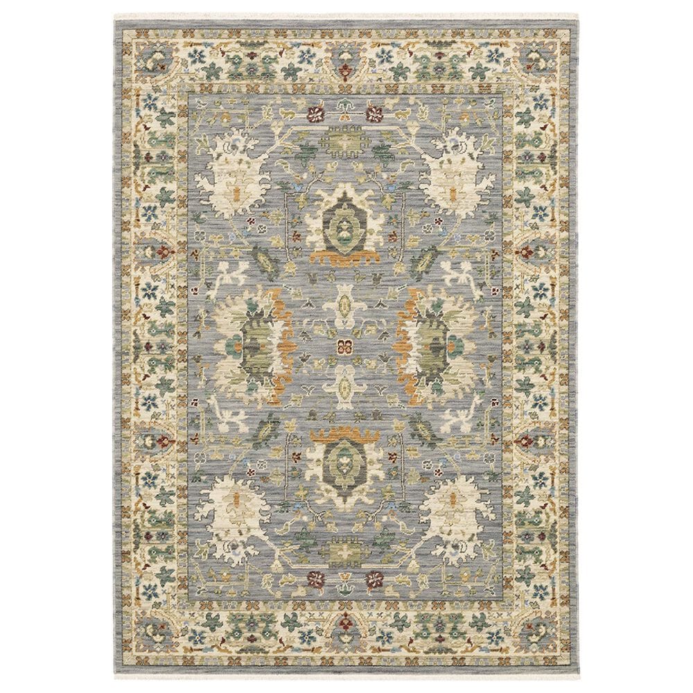 Oriental Weavers Lucca Oriental Border 7"10" x 10"10" Blue Area Rug, , large
