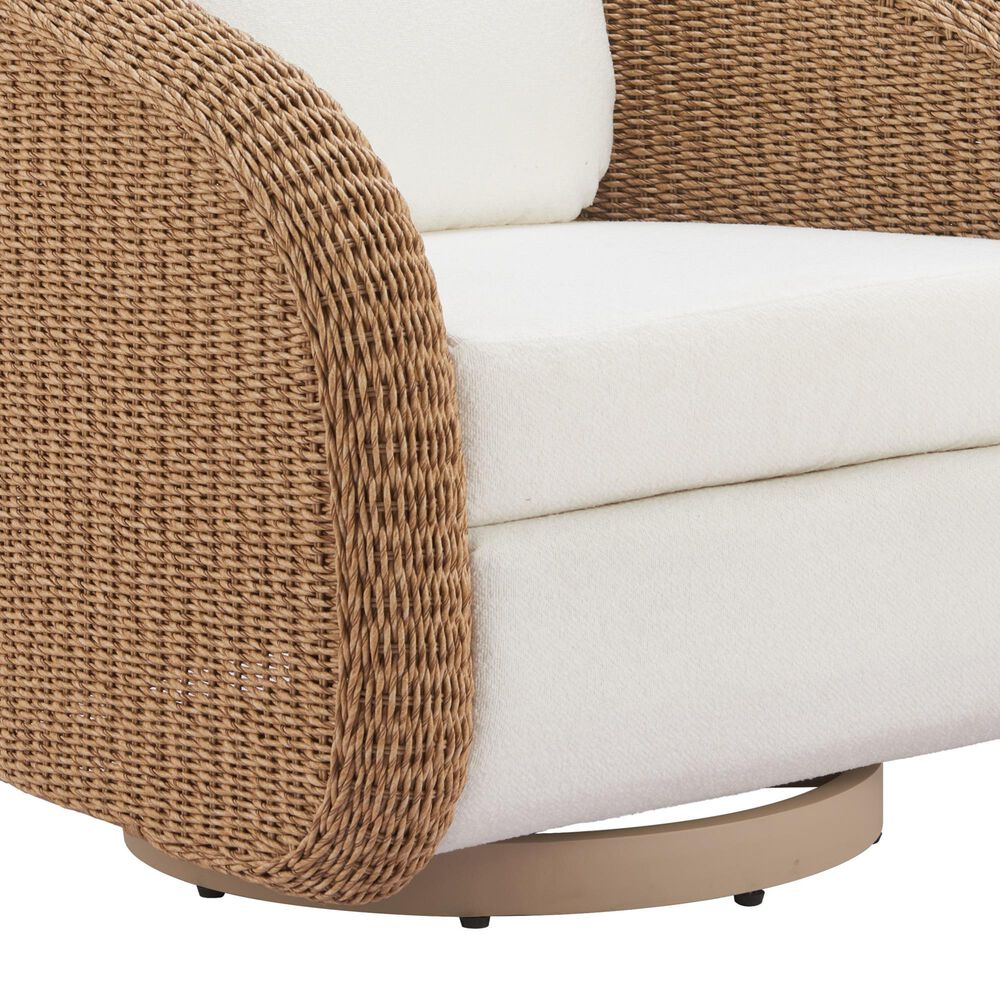 Zuo Modern Solara Outdoor Swivel Chair in Ivory, , large