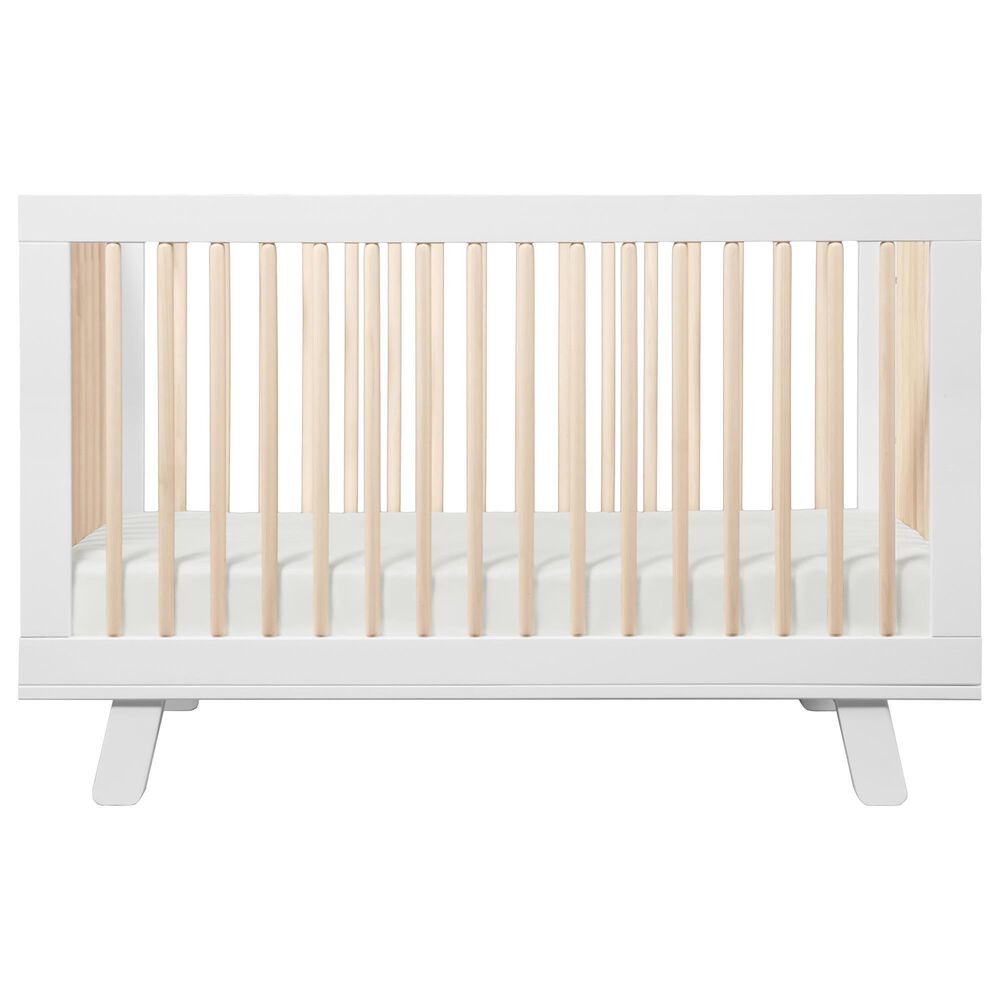 Babyletto Hudson Crib and 3 Drawer Dresser Set in Washed Natural and White, , large